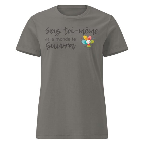 T-shirt femme "sois toi-même" - clair- devant – Image 4