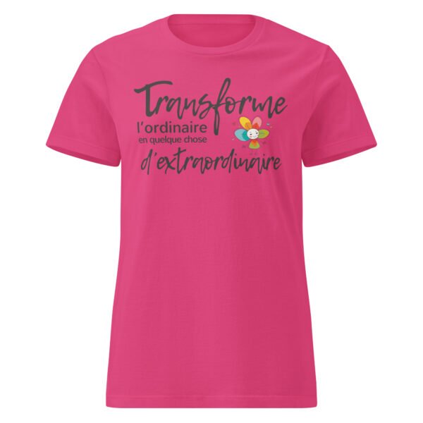 T-shirt femme "transforme l'ordinaire" - clair - devant – Image 2