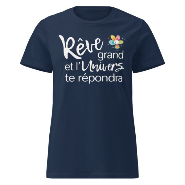 T-shirt femme "Rêve grand " - foncé - devant – Image 2