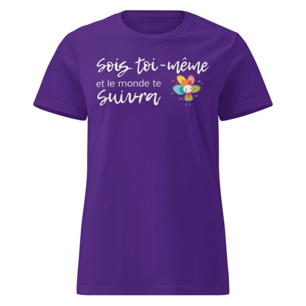 T-shirt femme "sois toi-même" - foncé- devant – Image 3