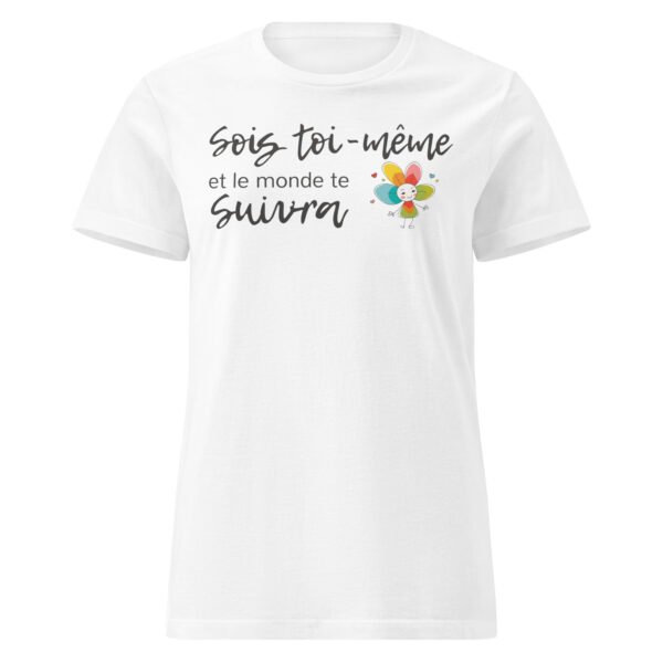 T-shirt femme "sois toi-même" - clair- devant – Image 2